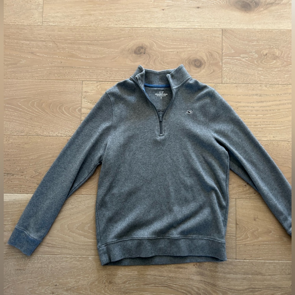 Vineyard Vines SaltwaterGray Quarter-Zip Pullover Size L